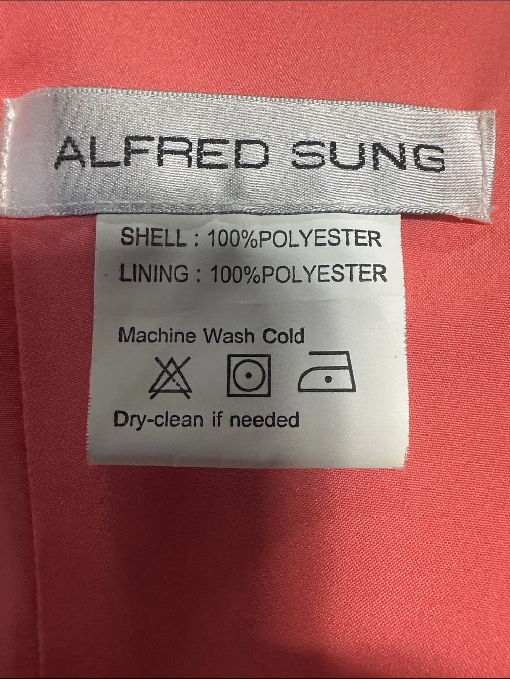 Alfred Sung Sleeveless Apricot Satin Special Occasion Gown Size 4 - Picture 8 of 9